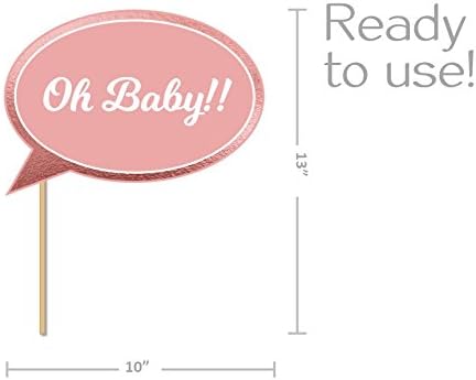 Baby shower photo booth props. Rose gold. Baby shower girl. 10 props ready to use. - Image 2