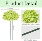 65Pcs Green Hydrangea Artificial Flowers Bulk，Realistic Silk Fake Flowers with Stems，Faux Hydrangea Flowers for Wedding Home Decor Centerpieces Living Room Garden Party Baby Shower Decoration - Image 2