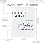 Andaz Press 16"x20" White Acrylic Personalized Baby Shower Welcome Sign, Gender Neutral Large Custom Sign for Easel Stand, Hello Baby Shower Decorations - Image 5