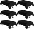 sancua 6 Pack Black Tablecloths 60x120 Inch for 8 Feet Rectangle Tables by sancua