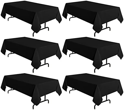 sancua 6 Pack Black Tablecloths 60x120 Inch for 8 Feet Rectangle Tables by sancua