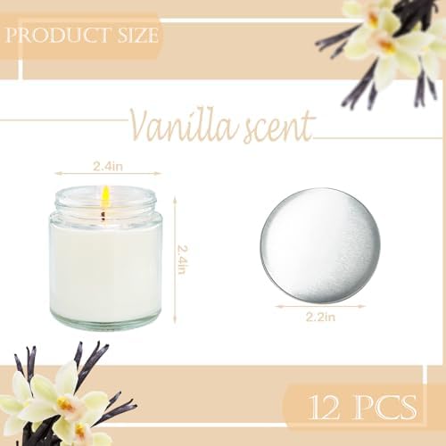 12 Pcs 4 Oz Mini Soy Candles,Vanilla Scented,Aromatherapy Candle,Bulk Candle Set，Great Stress Relieving Scented Candles for Girls as a Gift for Birthdays, Weddings and More! - Image 2