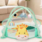 7-in-1 XL Large Baby Play Gym Mat, Tummy Time Mat, Baby Gym & Ball Pit, Baby Activity Mat with Milestone Cards & 6 Detachable Toys for Sensory Motor Skill, Giraffe - Image 7