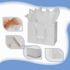 Papertide 36 Pack White Mini Gift Bags 16×6×12 inch with Tissue Paper - Image 6