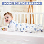 Yoofoss Baby Sleep Sack 24-36 Month 0.5TOG 100% Organic Cotton 2-Way Zipper - Image 6