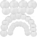 30 Pack White Paper Lanterns 4" 6" 8" 10" 12" Assorted Sizes, CertBuy White Hanging Round Lanterns for Birthday Wedding Baby Shower Festival Christmas Party Decoration - Great for Indoor or Outdoor by CertBuy
