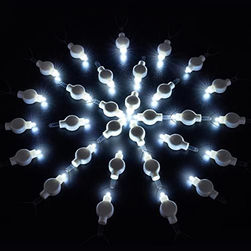 Paper Lantern Lights Battery Operated - Hanging LED Lights with Wire Bright Floral Lighting for Outdoor Indoor Wedding Camping Party Holidays Events Balloon Lanterns Last 36 Hours (White, 30 Pack) - Image 4