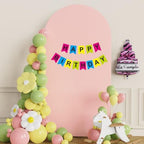 Arch Backdrop Stand and Cover Set, 6.6ft Arch Stand with Pale Pink Cover - Image 5