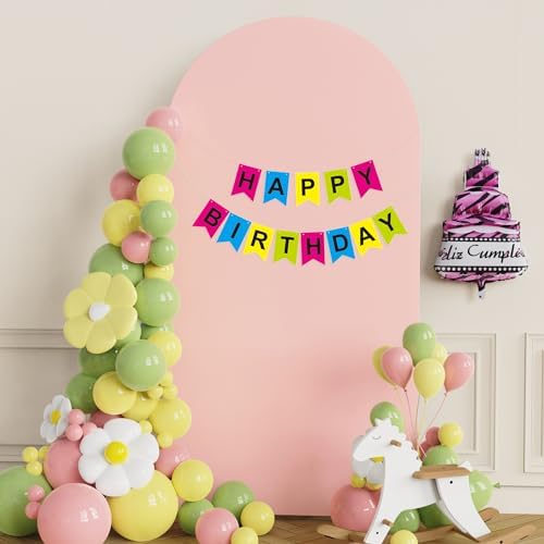 Arch Backdrop Stand and Cover Set, 6.6ft Arch Stand with Pale Pink Cover - Image 5