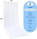 40x14ft White Backdrop Curtains for Parties, Wrinkle Free Polyester 8 Panels Photo Backdrop Drapes 14 ft Long Back Drop Cloth for Wedding Birthday Photography Background Party - Image 5