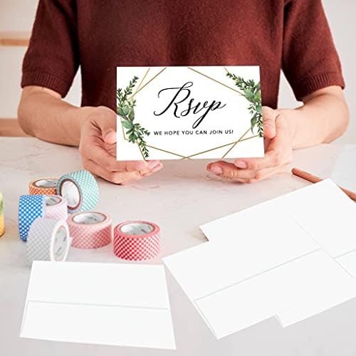 Andaz Press 56-Pack Personalized RSVP Postcards for Wedding Geometric Frame Cardstock Response Reply Cards for Bridal Shower Baby Shower Birthday Event Custom Date and Return Address 4 x 6-Inch - Image 4