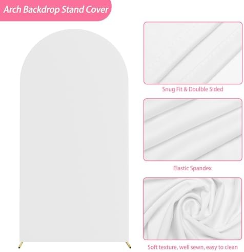 Putros Arch Backdrop Stand and Cover Set, 6.6ft Arch Stand with White Cover - Image 4