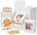 5x5x2.5 Auto-Popup Small Cookie Boxes with Window, White, 60 Pack by EQOREIIN
