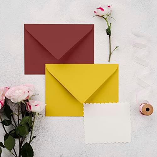 Darling Souvenir A7 Maroon Invitation Envelopes (5 1/4 x 7 1/4) Euro V-Flap 80 LBS Ideal for Weddings, Birthday, Invitations, Baby Shower,Greeting Cards -Packs & Colors Available - Image 5