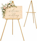 VISWIN Upgraded 63" Gold Wooden Easel Stand for Sign, Tripod Easel for Wedding Sign Stand, Welcome Board, Poster, Picture, Canvas Art Easel Floor with Tray for Display & Painting by VISWIN