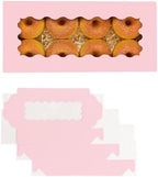 qiqee 50 Packs Pink Cookie Box with Window 12x5.5x2.5 Inch Two Uses Pastry Biscuit Bakery Box For Packaging - Image 2