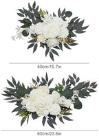 2Pcs Faux Floral Swag for Wedding Welcome Signs, Elegant Floral Decor for Ceremony and Reception, Ideal for Home Decoration (White) - Image 4