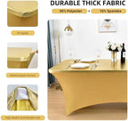 2-Pack 8ft Spandex Table Covers for Rectangle Folding Tables - Washable Elastic Tablecloth - Ultimate Fitted Table Protector for Birthday Parties, Trade Shows, Banquet - Image 2