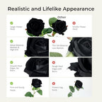Auihiay 104PCS Black Roses, Faux Roses, Artificial Flowers Roses - Image 6