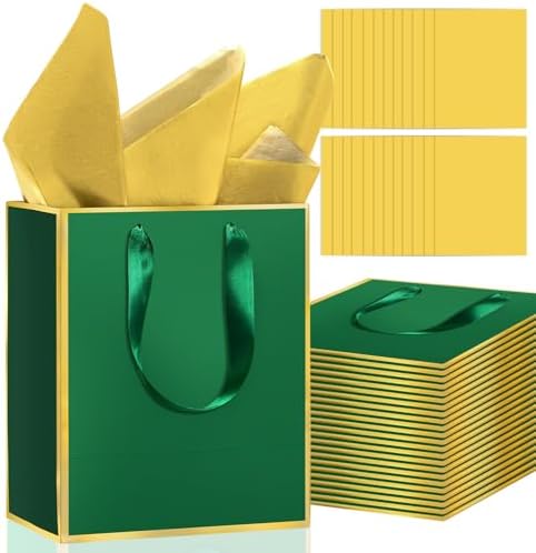 Epoesch 24 Pack Gift Bags with Handles & 24 Tissue Papers – 8x5x10 Inches by Unknown