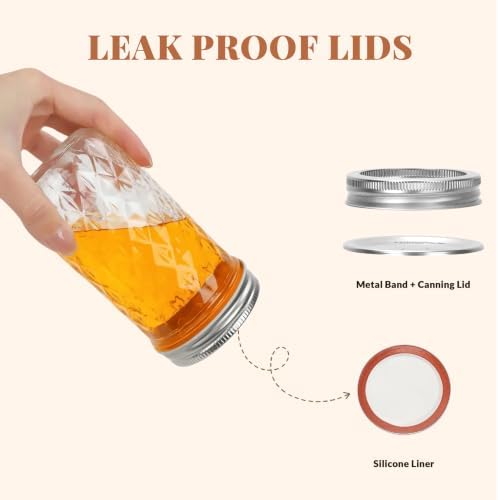 CycleMore 24 Pack Mixed Size Glass Mason Jars, Canning Jars With Split Lids - Image 4