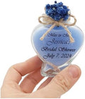 Wedding Favor guest Bulk, Set of Heart Glass Candle Party with custom sticker and dried flowers Bridal Party, Baby shower gifts (Blue Heart Glass, Set of 50) by GiftUp