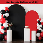 2PCS Black & Red Arch Backdrop Covers for Arch Stand (7.2ft + 6ft) – Spandex Fitted Stand Covers for Weddings Baby Showers Birthday Party Supplies Decor & Photo Booths(Only Cover) - Image 2
