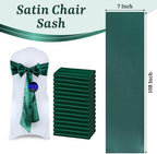 MDS® Pack of 25 Satin Chair Sashes for Wedding & Events – Hunter Green - Image 3