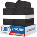 GSSUSA Black Gift Bags 5.25x3.75x8 1000Pcs, Paper Bags with Handles Bulk for Small Business by GSSUSA