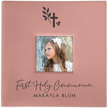 Personalized Religious Cross Photo Album Small Leatherette 4x6 Holds 100 Photos Faith Gift by GiftsForYouNow