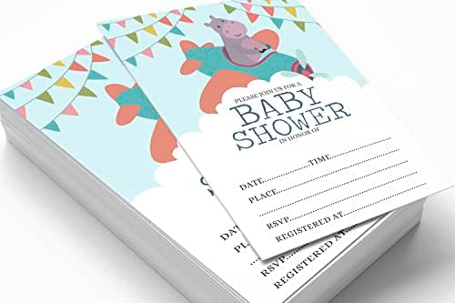Pack of 30, Boy/Girl Baby Shower Party Collection, Baby Shower Invitation Cards, Fill in the Blank Invites WIth Envelopes, Animals Theme Party Supplies - Image 3