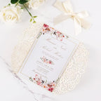 50pcs Gold Glitter Laser Cut Invitation Pockets with Blank Inner Sheets - Image 5