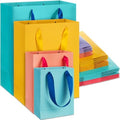 PerKoop 40 Pack Kraft Gift Bags with Handles 4 Sizes,Vertical,Mix Color by PerKoop