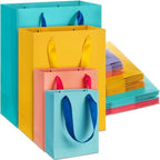 PerKoop 40 Pack Kraft Gift Bags with Handles 4 Sizes,Vertical,Mix Color by PerKoop