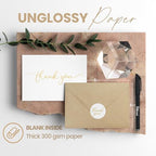 100 Pieces of White With Gold Thank You Cards, Two Thank You Notes Designs, 4x6 Inch Thank You Card, Elegant Thank You Cards Baby Shower, Thank You Cards With Envelopes Bulk with 120 Stickers, Free - Image 3