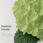 Green Artificial Hydrangea Flowers with Vase for Rustic Cottage Foyer Decor - Image 2