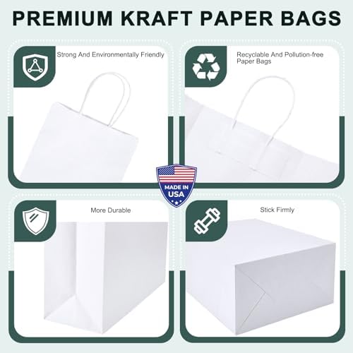 METRONIC White Paper Gift Bags 5.25 x 3.75 x 8 Inch 500 Pack - Image 4