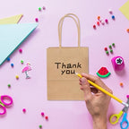 PINWATT 120Pcs Mini Gift Bags Bulk Kraft Paper Bag - 4.7"x2.4"x6.5" Small Brown Gift Bags for Party Favors, Shopping, Wedding, Retails, Birthday, Baby Showers - Image 6