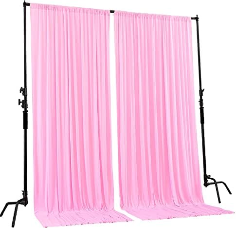 AK TRADING CO. 10 feet x 8 feet IFR Polyester Backdrop Drapes Curtains Panels with Rod Pockets - Wedding Ceremony Party Home Window Decorations - Pink - Image 3