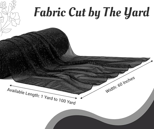 Pack of 25 Yard Chiffon Drapery Fabric, 60" Wide, Multiuse - Black - Image 2