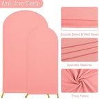 7.2FT, 6FT Wedding Arch Stand and Matching Dusty Rose Spandex Fitted Backdrop Cover Set, Round Top Chiara Stands for Birthday Party Baby Shower Decor (Dusty Rose) - Image 4