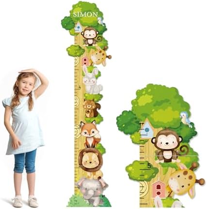 Personalized Name Wood Height Chart for Kids Wall Display by Woodemon