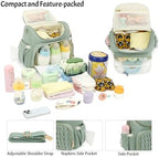 Small Diaper Bag Backpack Quilted Mini Baby Crossbody Diaper Bag Tote for Mom and Baby Girls Boys (Matcha Green) - Image 3