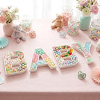 SiliFine 4 Pcs Baby Charcuterie Board Letters 5.7'' Ceramics Baby Shower Serving Food Candy Trays Small Fillable Charcuterie Box White Reusable Alphabet Platter for Gender Reveal Birthday Party Decor - Image 4