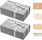 LIFELUM Grey Magnetic Gift Box for Business Presents, 13.85"x8.35"x4.45" by Lifelum
