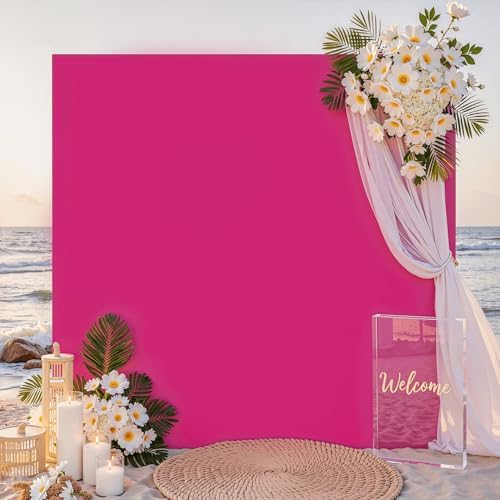 Hot Pink Square Arch Backdrop Cover 6.6x6.6FT, Double-Sided Stretchy Spandex Fabric Fits Square Arch Backdrop Stand, Hot Pink Background Backdrop for Wedding Baby Shower Birthday Party Decorations - Image 3