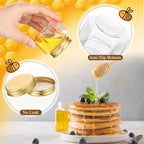 Funnymoom 30 Set 2.5oz Plastic Mini Honey Jars with Wooden Dipper and Muslin Cloth Covers Honey Jars with Gold Lids Hang Tags Decorative Jute Rope for Wedding Birthday Party (Classic) - Image 5