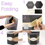 ROSEGLD Black Card Box, Card Receiving Box with Ribbon 14x12x12 Inches - Image 5