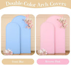 Blue Pink Arch Backdrop Cover Set of 2 Party Wedding Gender Reveal Arch Covers Stretchy Backdrop 7.2FT 6FT Decorations Baby Shower Bridal Shower Photo Birthday Arch Stand Cover Spandex - Image 2