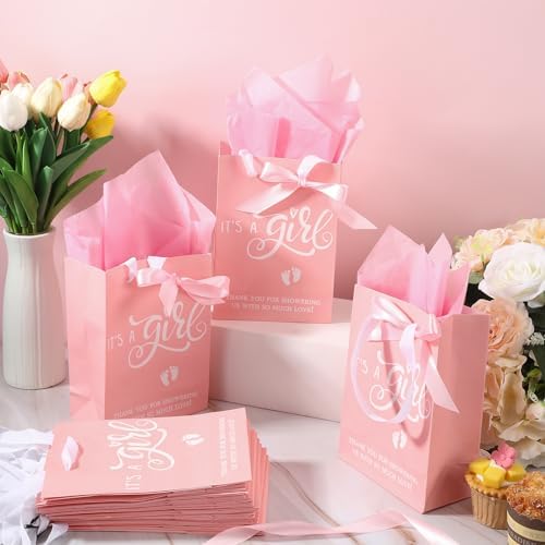 Qilery 50 Sets 8" Baby Shower Favor Bags, It's a Boy Gift Bags with Handle - Image 4